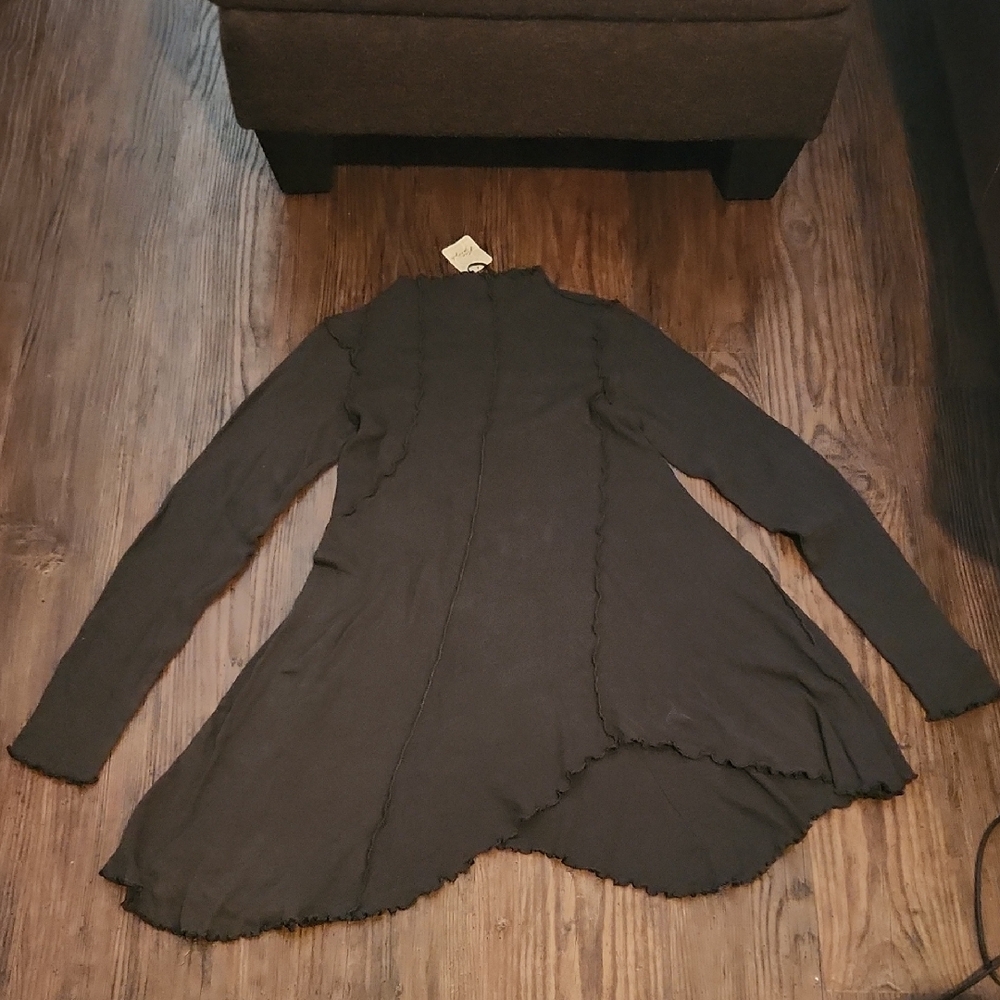 NEW Free People We The Free 100% Cotton Full Swing Shirt Tunic In Black Medium - Picture 3 of 5